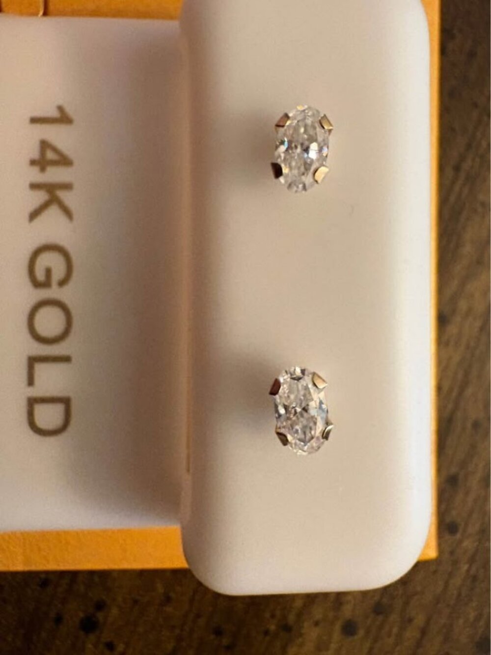 GRA 14K Gold Oval Moissanite Stud Earrings
